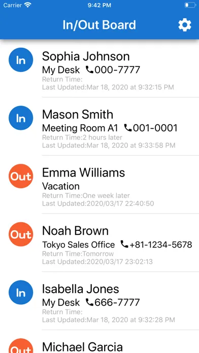 Screenshot di In/Out Board