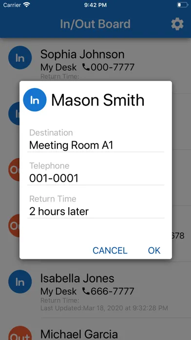 Screenshot di In/Out Board
