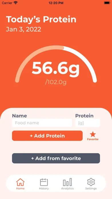 Ảnh chụp màn hình của Protein Log
