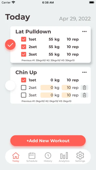 Screenshot di Today's Workout