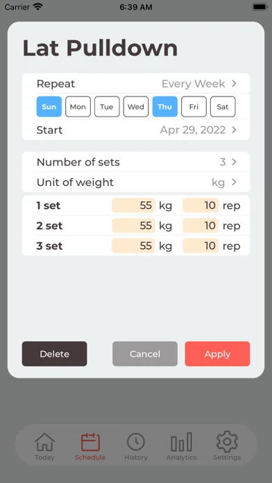 Screenshot di Today's Workout