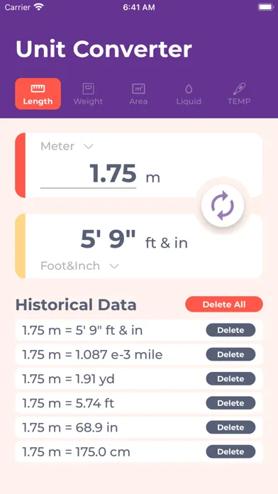 Captures d'écran de US Unit Converter