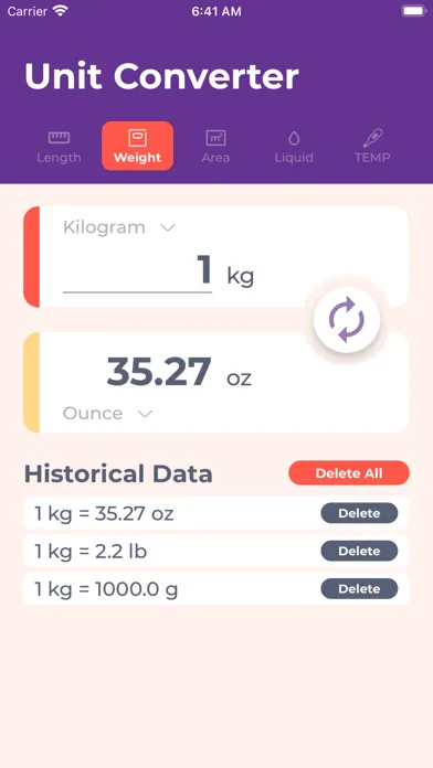 Captures d'écran de US Unit Converter