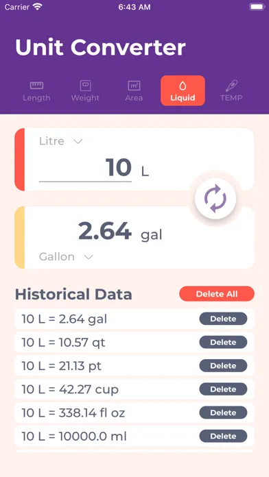 Captures d'écran de US Unit Converter