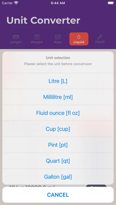 Captures d'écran de US Unit Converter
