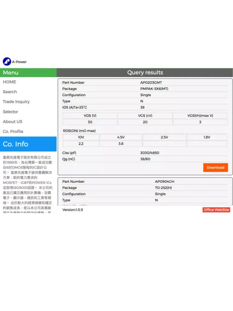 APEC Datasheet iPad 스크린샷