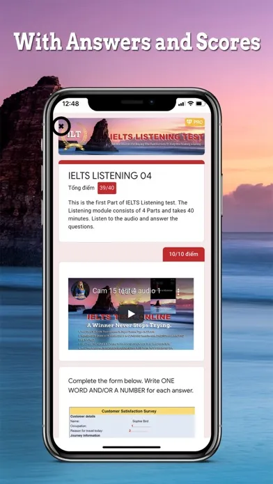 Ảnh chụp màn hình của IELTS Listening Test PRO