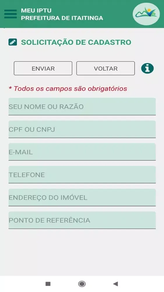 Capturas de tela do IPTU Itaitinga