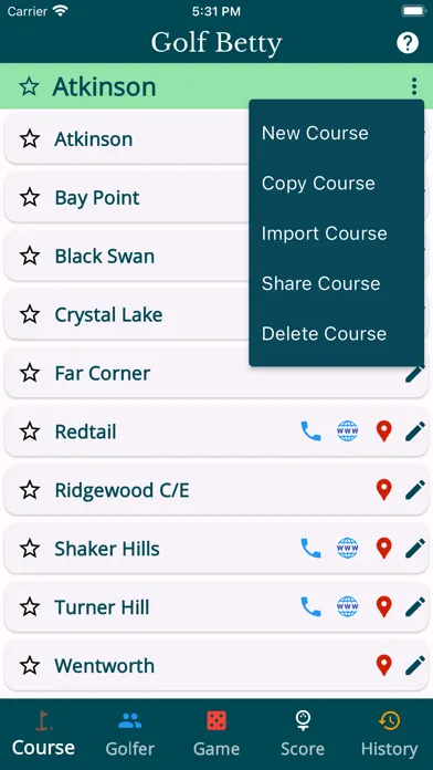 Capturas de tela do GolfBetty - Games for Golfers