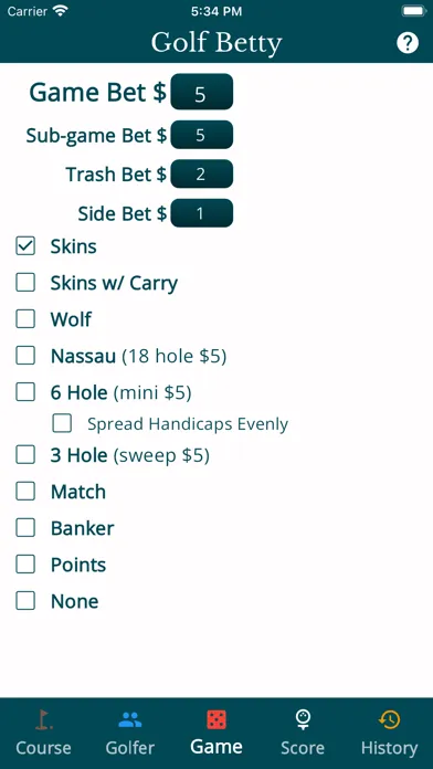 Capturas de tela do GolfBetty - Games for Golfers