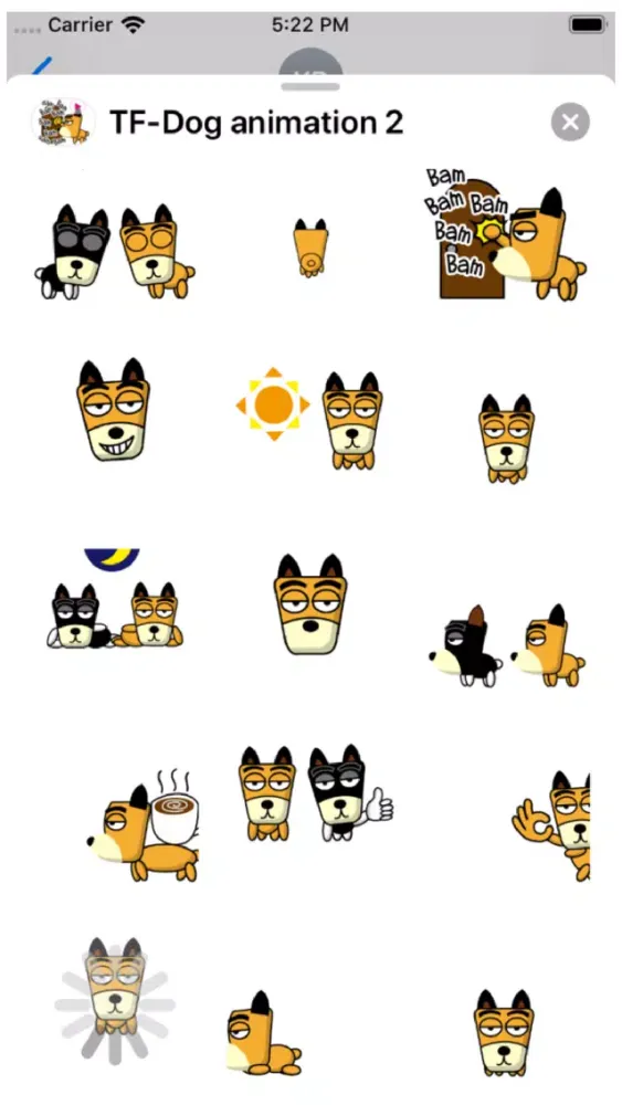 TF-Dog Animation 2 Stickers স্ক্রিনশট