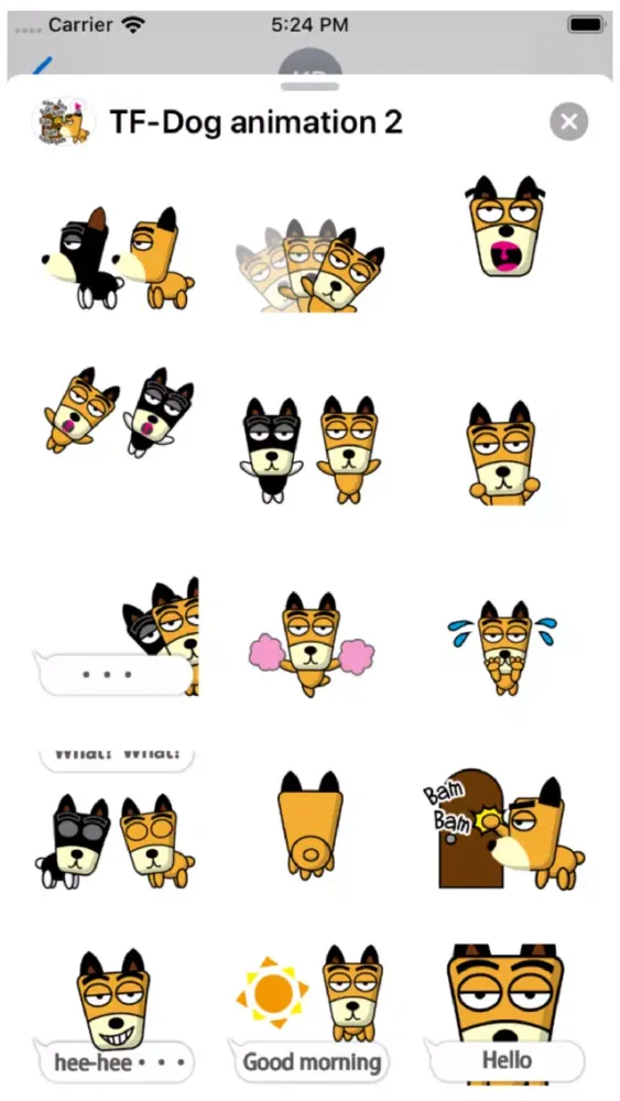 TF-Dog Animation 2 Stickers স্ক্রিনশট