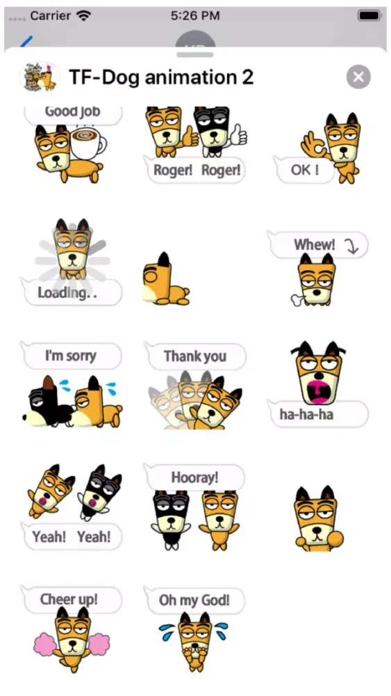 TF-Dog Animation 2 Stickers স্ক্রিনশট