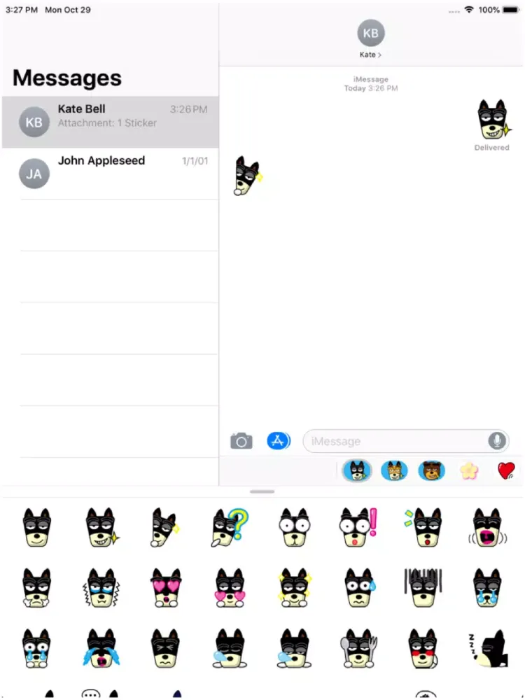 TF-Dog Small 2 Sticker iPad 应用截图