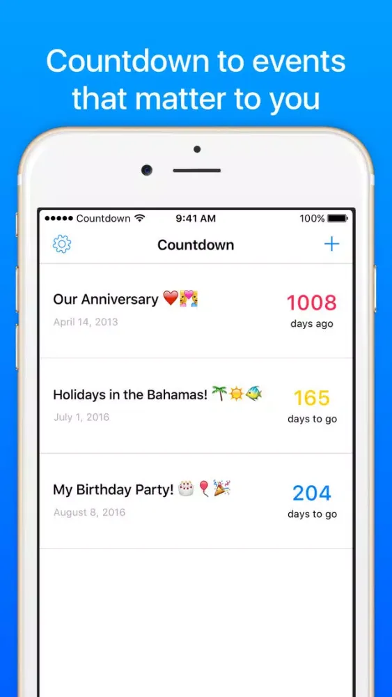 Countdown - Count down to events that matter to you 스크린샷