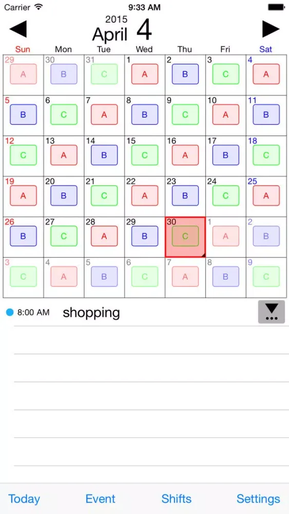 Work Shifts Calendar Lite Ekran Görüntüleri