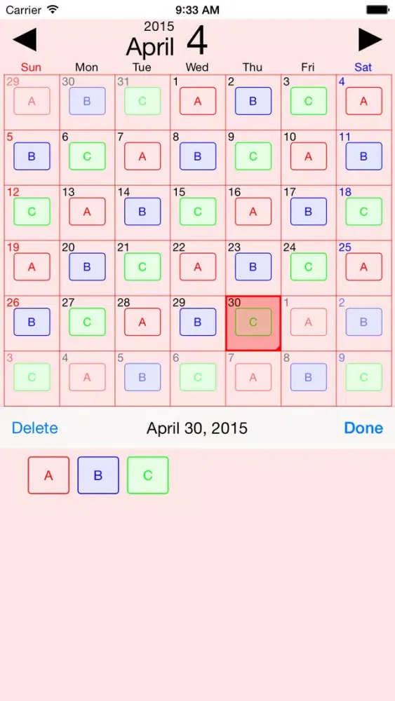 Work Shifts Calendar Lite Ekran Görüntüleri