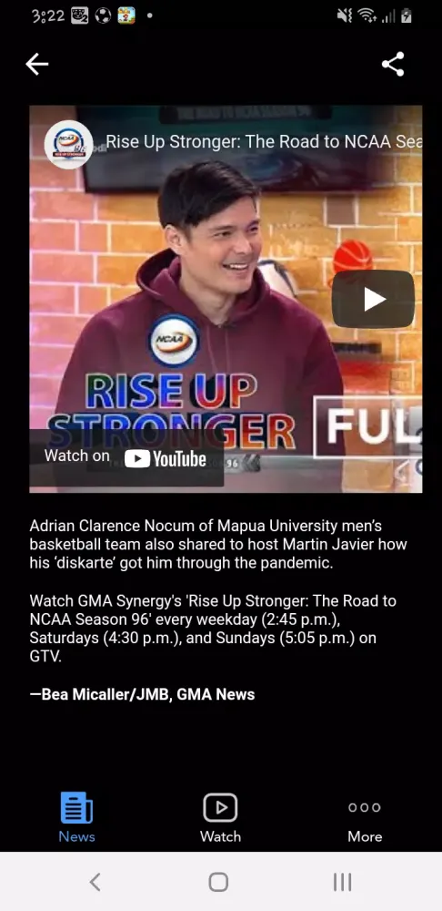 Captures d'écran de NCAA Philippines
