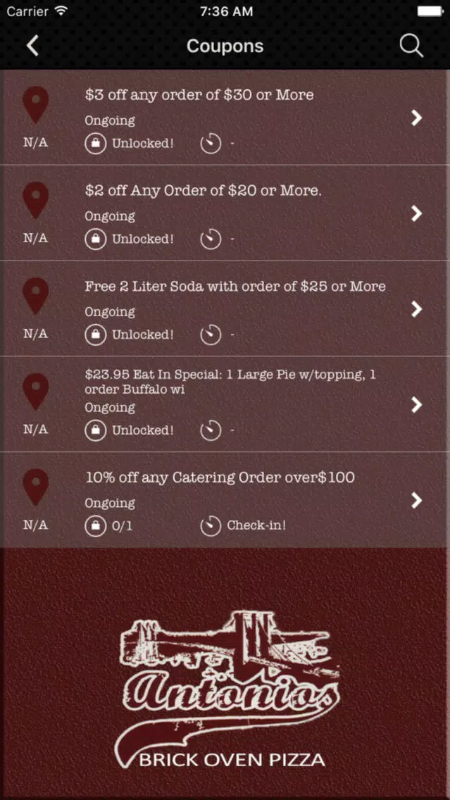 Antonio's Brick Oven Pizza Screenshots