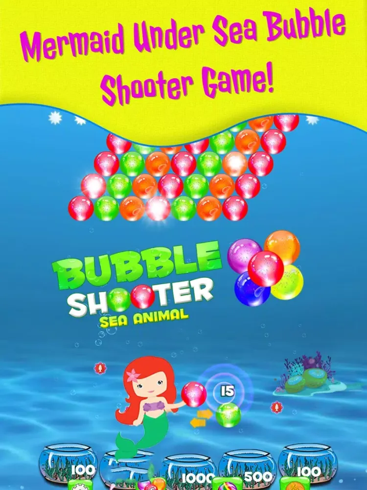 Capturas de tela do Bubble shooter Sea Animals iPad 
