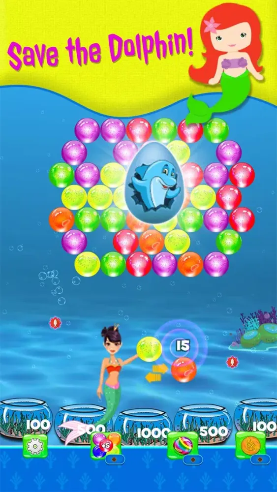 Capturas de tela do Bubble shooter Sea Animals