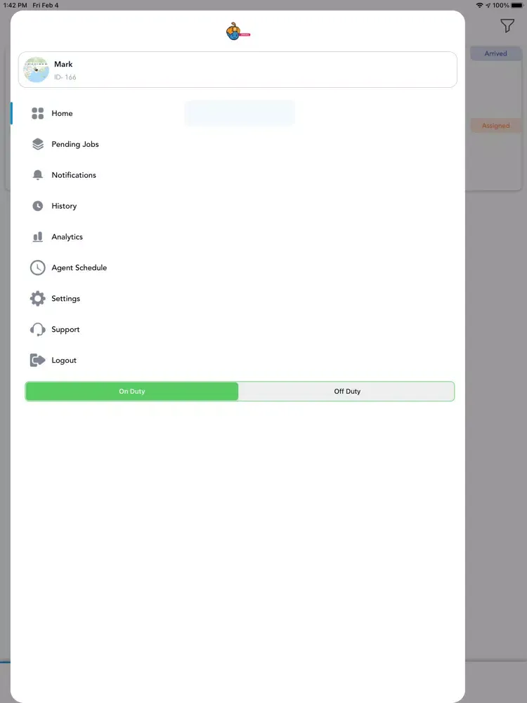 Ảnh chụp màn hình của elGenioX Delivery - Agente iPad 