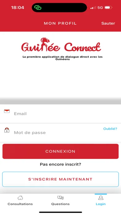 Captures d'écran de Guinée Connect