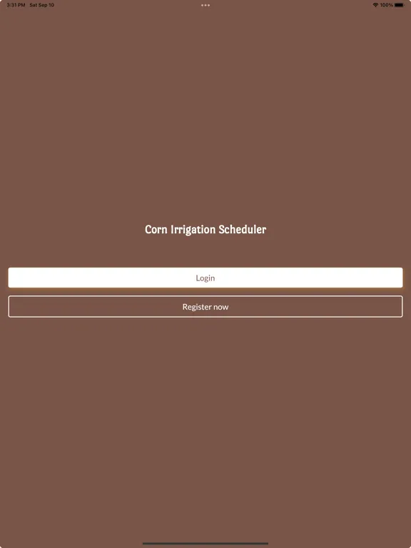 Tangkapan layar Corn Irrigation Scheduler iPad 