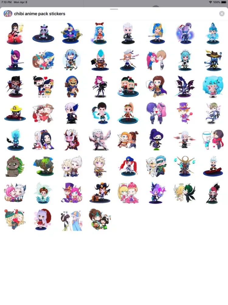Zrzuty ekranu Pack of Chibi Anime Stickers iPad 