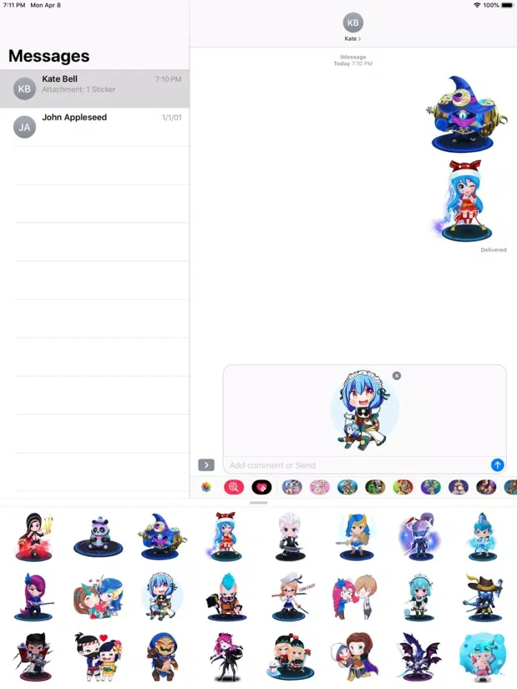 Zrzuty ekranu Pack of Chibi Anime Stickers iPad 