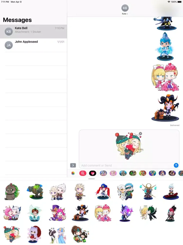 Zrzuty ekranu Pack of Chibi Anime Stickers iPad 
