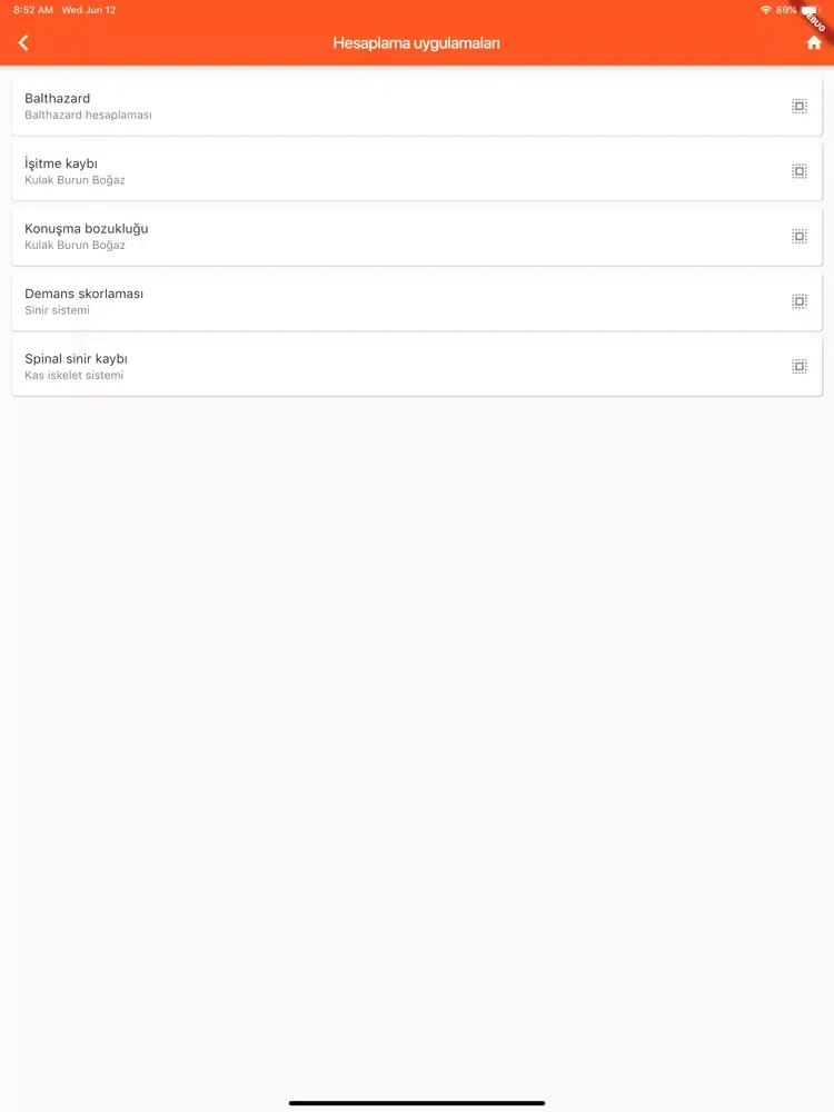 Ảnh chụp màn hình của Sağlık kurulu engellilik puanı iPad 