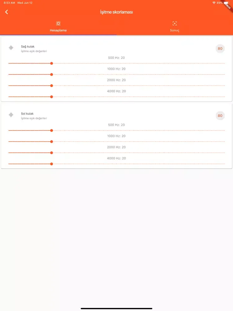 Ảnh chụp màn hình của Sağlık kurulu engellilik puanı iPad 
