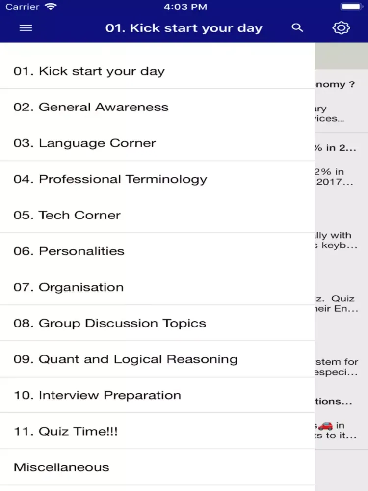 Screenshot di GNDEC E-Learning iPad 