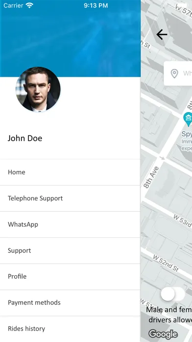 Ảnh chụp màn hình của WayCab DM