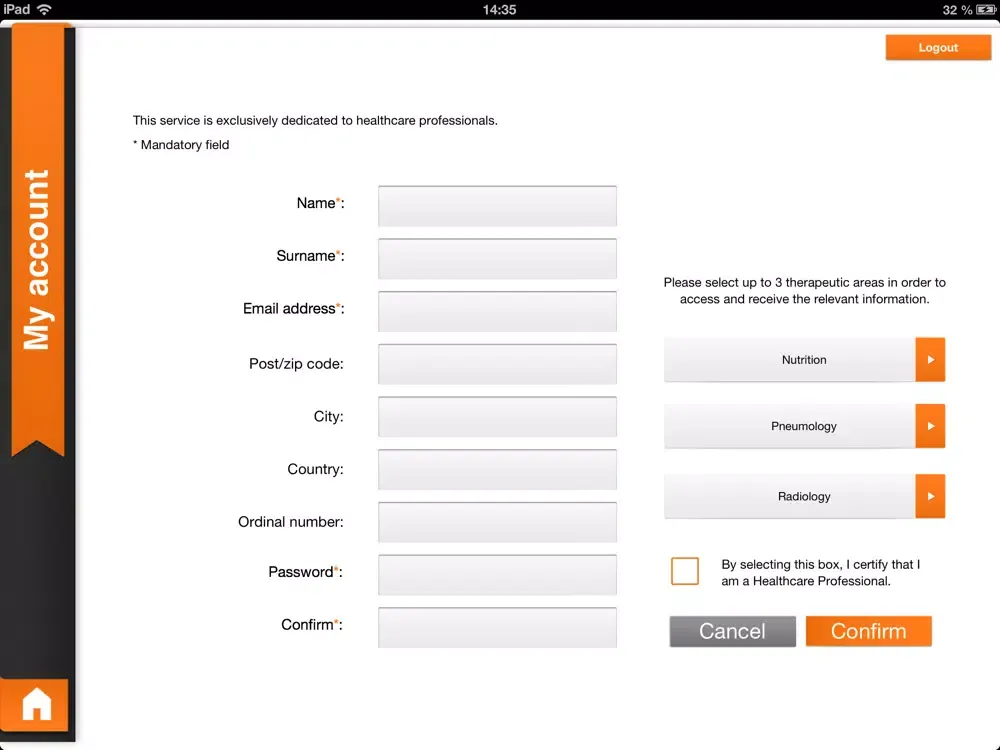 Zrzuty ekranu GNM Healthcare iPad 