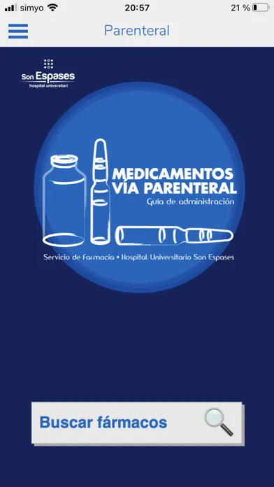 Zrzuty ekranu Medicamentos vía parenteral