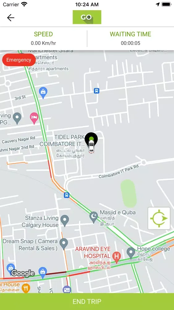 Ảnh chụp màn hình của Go Green Cabs Driver