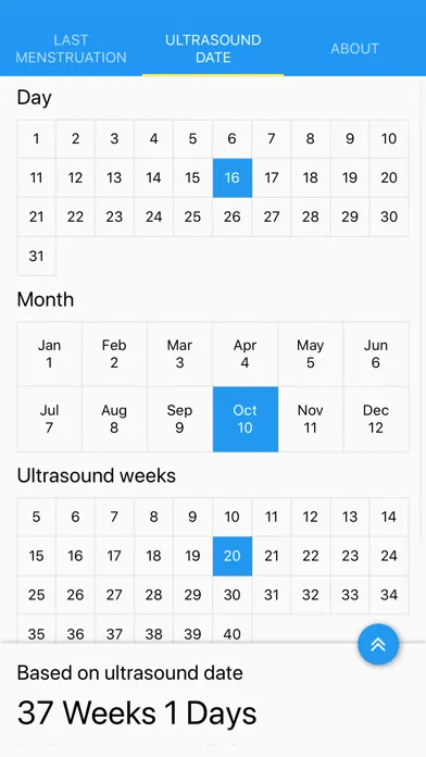 Capturas de tela do FAST Pregnancy Calculator