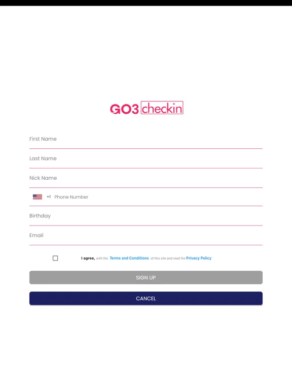 Go3Checkin iPad  স্ক্রিনশট