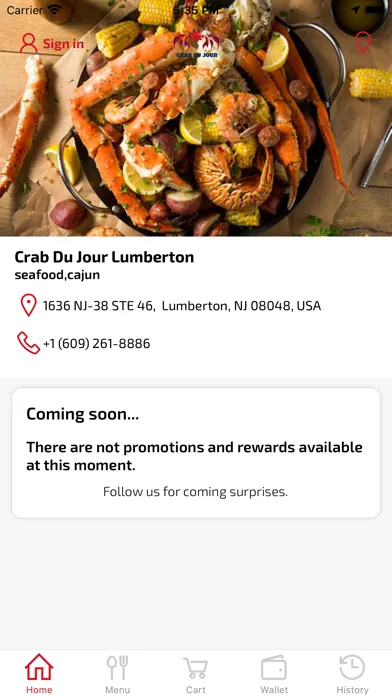 Tangkapan layar Crab Du Jour of Lumberton