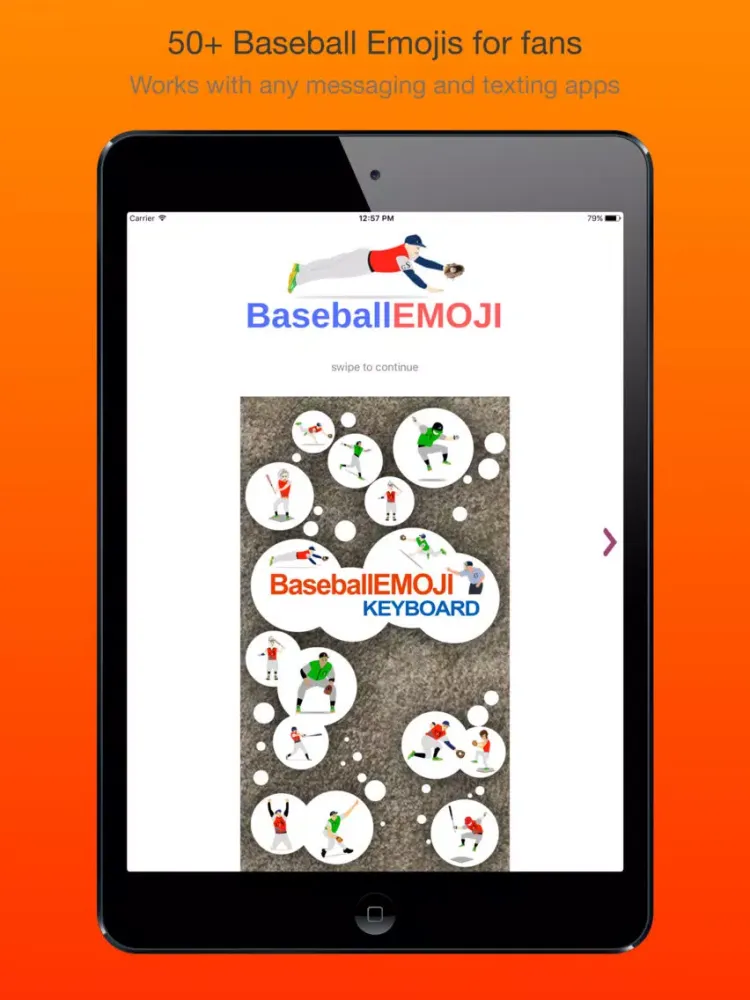 BaseballEMOJI - Custom Keyboard Sports Stickers iPad 應用截圖