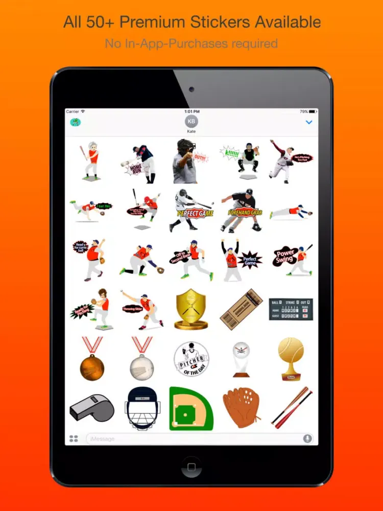 BaseballEMOJI - Custom Keyboard Sports Stickers iPad 應用截圖