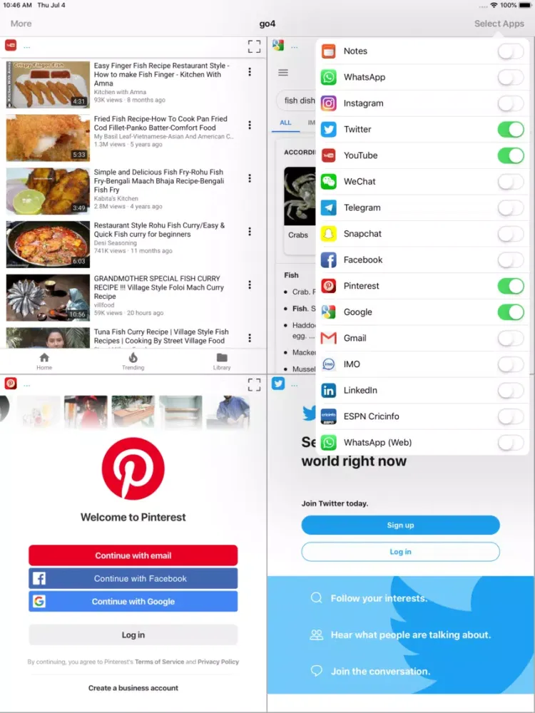 ภาพหน้าจอของ go4 together iPad 