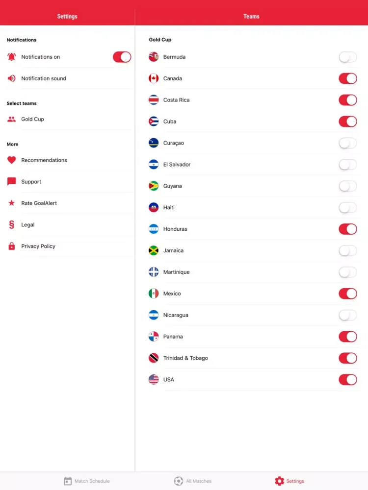 Gold Cup App 2019 Scores iPad  スクリーンショット