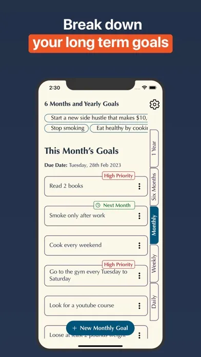 Goalgum: Goal Setter & Tracker 스크린샷