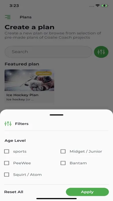 Goalie Coaches سکرین شاٹس