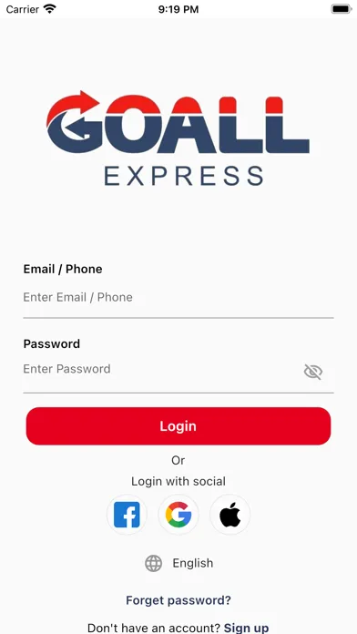 Tangkapan skrin GoAll Express