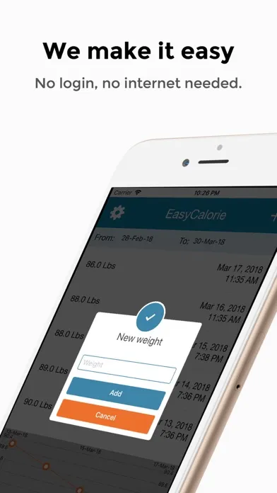 Captures d'écran de Easy Calorie - Calorie Tracker