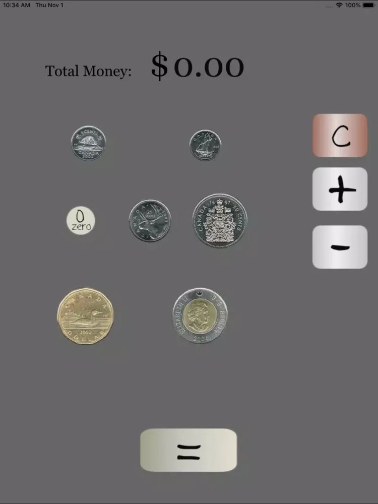 Ảnh chụp màn hình của Canadian Coin Calculator iPad 